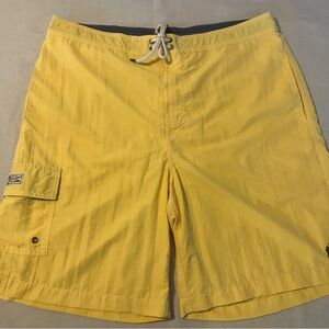 Polo Ralph Lauren swim trunks men sz Large yellow vacation beach cruise resort